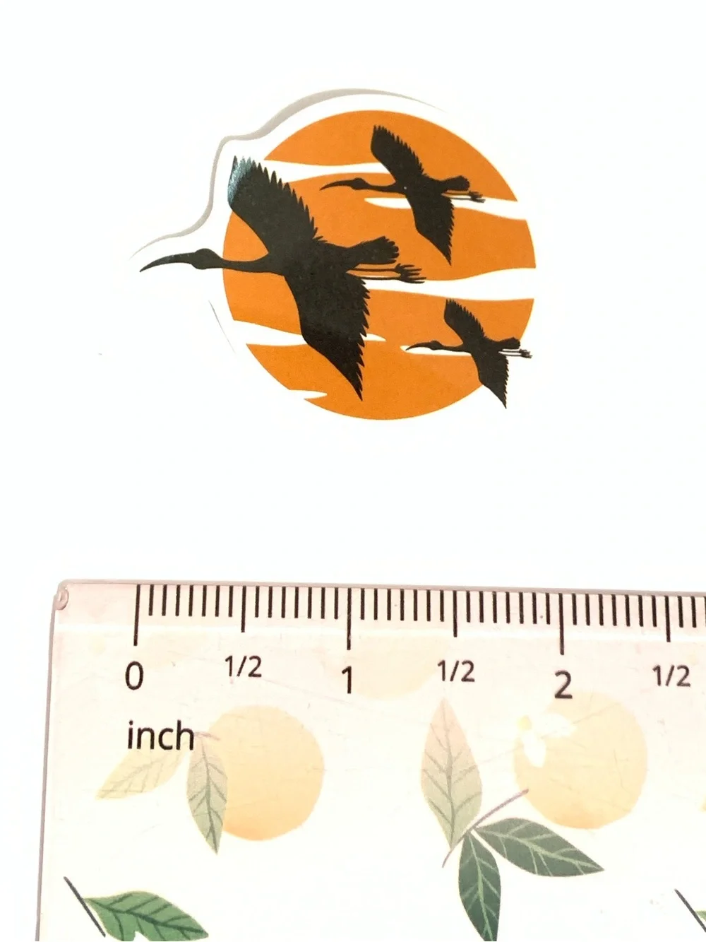 Orange Flying Birds Vinyl Sticker